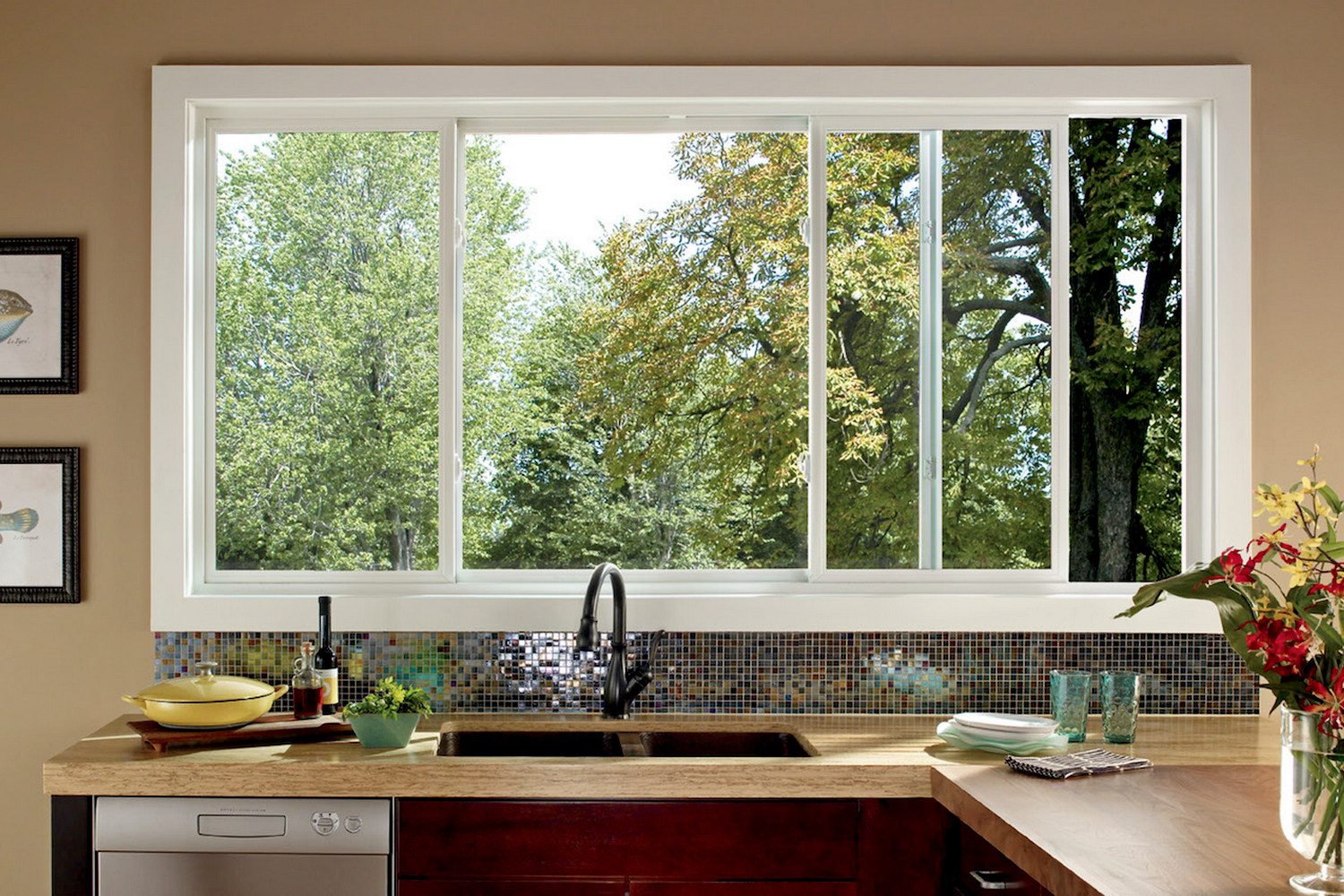 two light slider over kitchen window